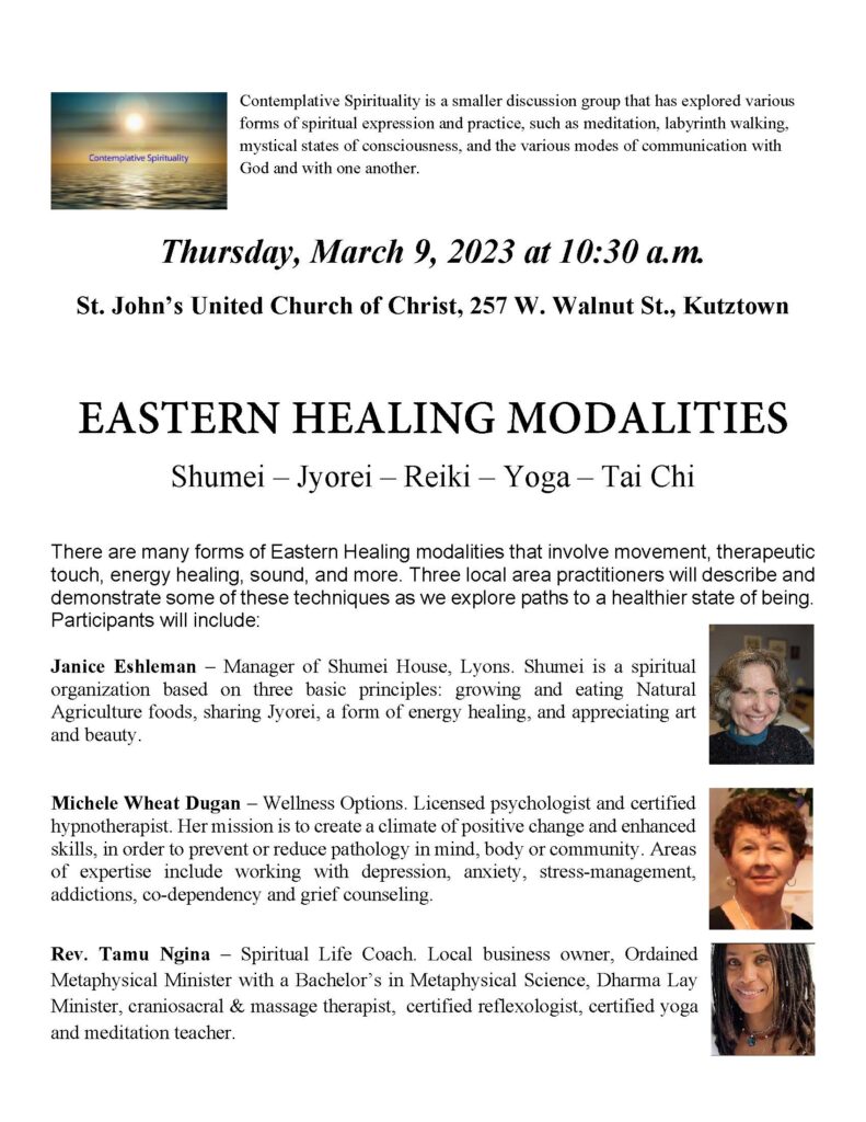 Contemplative Spirituality: Eastern Healing Modalities - PSEC